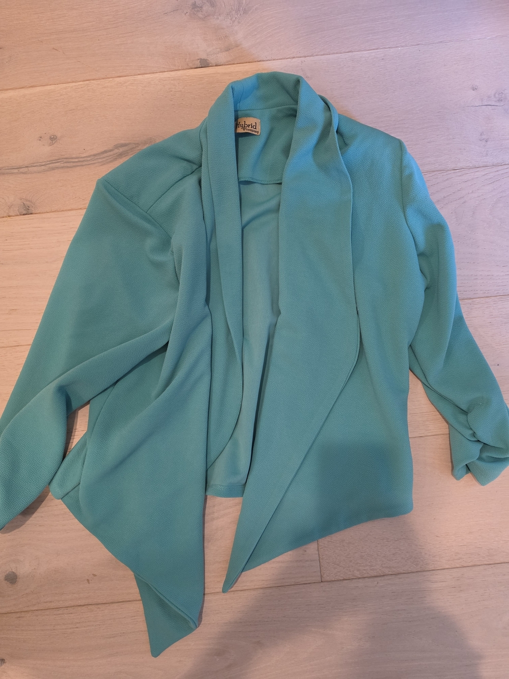Hybrid & company Open-Front Draped Cardigan Sweater - Teal